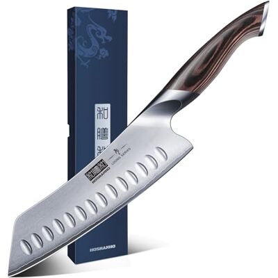 HOSHANHO Santoku Messer, Küchenmesser Kochmesser Profi Messer, Scharfe Messerklinge mit Ergonomischer Griff, Geschenkbox HOSHANHO Santoku Messer, Küchenmesser Kochmesser Profi Messer, Scharfe Messerklinge mit Ergonomischer Griff, Geschenkbox