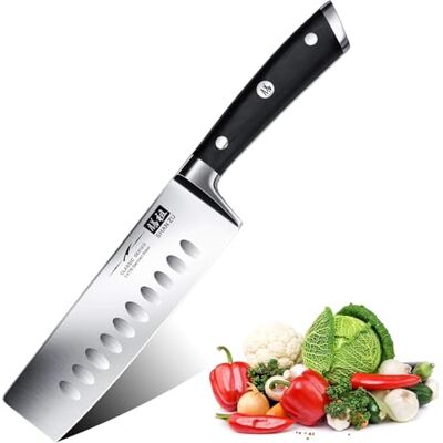 SHAN ZU Kochmesser Nakiri Küchenmesser Profi Messer Chefmesser 16.5 cm Allzweckmesser Deutscher Edelstahl Extra Scharfe Messerklinge mit ergonomischer Griff Exquisiter Geschenkverpackung SHAN ZU Kochmesser Nakiri Küchenmesser Profi Messer Chefmesser 16.5 cm Allzweckmesser Deutscher Edelstahl Extra Scharfe Messerklinge mit ergonomischer Griff Exquisiter Geschenkverpackung