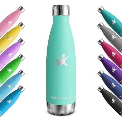 KollyKolla Thermosflasche, Trinkflasche Edelstahl 500ml, Kohlensäure Geeignet, BPA-frei Isolierflasche, Auslaufsicher Thermoskanne, Wasserflasche für Fitness, Schule, Sport, Gym, Sprudel, Outdoor KollyKolla Thermosflasche, Trinkflasche Edelstahl 500ml, Kohlensäure Geeignet, BPA-frei Isolierflasche, Auslaufsicher Thermoskanne, Wasserflasche für Fitness, Schule, Sport, Gym, Sprudel, Outdoor