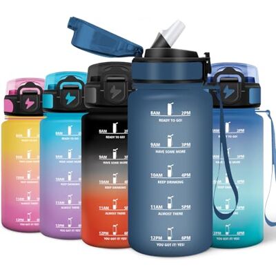 Motswedi Trinkflasche Sport, 500 ml Wasserflasche, mit Zeitmarkierung, Trinkflasche Kohlensäure Geeignet, Flasche, Auslaufsicher, Wasserflasche für Fitness, Schule, Büro, Marineblau Motswedi Trinkflasche Sport, 500 ml Wasserflasche, mit Zeitmarkierung, Trinkflasche Kohlensäure Geeignet, Flasche, Auslaufsicher, Wasserflasche für Fitness, Schule, Büro, Marineblau