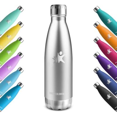 KollyKolla Trinkflasche Edelstahl 500ml, Vakuum Thermosflasche, Wasserflasche Auslaufsicher, BPA-Frei Thermoskanne Kohlensäure Geeignet, für Sport, Schule, Uni, Yoga, Sport, Fahrrad, Camping, Sprudel KollyKolla Trinkflasche Edelstahl 500ml, Vakuum Thermosflasche, Wasserflasche Auslaufsicher, BPA-Frei Thermoskanne Kohlensäure Geeignet, für Sport, Schule, Uni, Yoga, Sport, Fahrrad, Camping, Sprudel