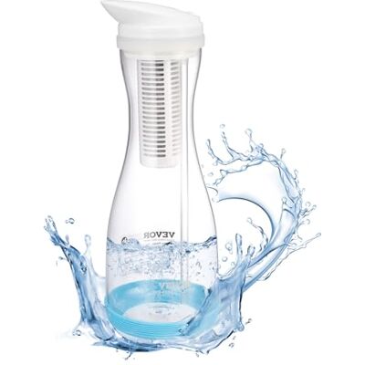 VEVOR Wasserfilter Kanne Wasserfilterkrug 6 Tassen Wasserfilterspender aus Glas, kühlschrankfreundliches Wasserfiltersystem, kein BPA, hält 3 Monate / 800 L, reduziert Chlor Rost Gerüche PFOA/PFOS VEVOR Wasserfilter Kanne Wasserfilterkrug 6 Tassen Wasserfilterspender aus Glas, kühlschrankfreundliches Wasserfiltersystem, kein BPA, hält 3 Monate / 800 L, reduziert Chlor Rost Gerüche PFOA/PFOS