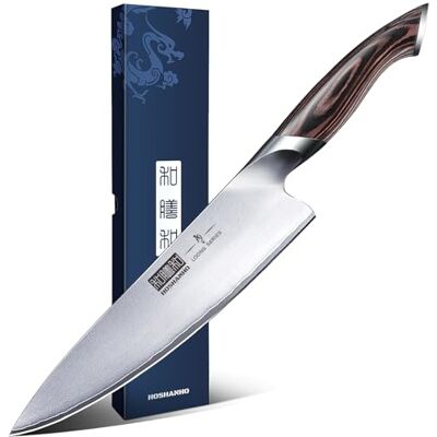 HOSHANHO Kochmesser Profi Messer Scharfe Küchenmesser Chefmesser aus Hochwertigem Edelstahl Allzweckmesser Ergonomischer Griff Geschenkbox(8 inch Chef Knife) HOSHANHO Kochmesser Profi Messer Scharfe Küchenmesser Chefmesser aus Hochwertigem Edelstahl Allzweckmesser Ergonomischer Griff Geschenkbox(8 inch Chef Knife)