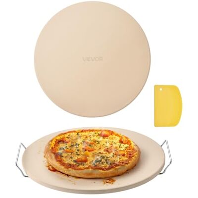 VEVOR Pizzastein Backstein 406 x 406 mm, runder Cordierit-Pizzastein, extra große Steinplatte mit Schaber & Ständer, 17 mm dick, hitzebeständig, für Küchenofen Brotbacken Pizzabacken Grillen VEVOR Pizzastein Backstein 406 x 406 mm, runder Cordierit-Pizzastein, extra große Steinplatte mit Schaber & Ständer, 17 mm dick, hitzebeständig, für Küchenofen Brotbacken Pizzabacken Grillen