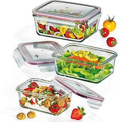 KÜCHENPROFI Lunchbox/Vorratsdosen-Set Glas rechteckig, 3-tlg. KÜCHENPROFI Lunchbox/Vorratsdosen-Set Glas rechteckig, 3-tlg.