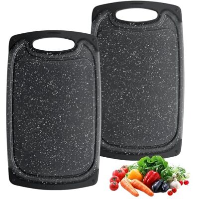 Romon Schneidebrett Kunststoff, 2 Stücke Schneidebretter Rutschfeste Griffe Cutting board, 25×15CM Chopping Board Spülmaschinenfest Professionelles Küchenbrett Schneidebrett Set für Küche Camping Romon Schneidebrett Kunststoff, 2 Stücke Schneidebretter Rutschfeste Griffe Cutting board, 25×15CM Chopping Board Spülmaschinenfest Professionelles Küchenbrett Schneidebrett Set für Küche Camping