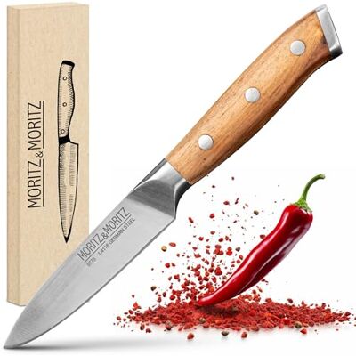 Moritz & Moritz Gemüsemesser 9 cm Kleines Obstmesser mit scharfer Klinge Schälmesser für präzises Schneiden Ergonomischer Griff aus Akazienholz Allzweckmesser aus deutschem Messerstahl Moritz & Moritz Gemüsemesser 9 cm Kleines Obstmesser mit scharfer Klinge Schälmesser für präzises Schneiden Ergonomischer Griff aus Akazienholz Allzweckmesser aus deutschem Messerstahl