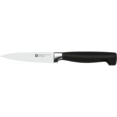 ZWILLING VIER STERNE Spick & Garniermesser 10 cm, Rostfreier Spezialstahl, Ergonomischer Griff, Made in Germany, Schwarz ZWILLING VIER STERNE Spick & Garniermesser 10 cm, Rostfreier Spezialstahl, Ergonomischer Griff, Made in Germany, Schwarz
