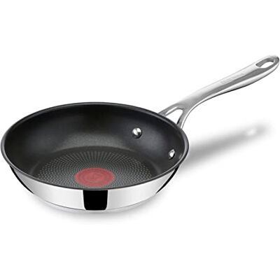 Tefal Jamie Oliver Cook's Direct On Bratpfanne 20 cm, Pfanne Induktion, Antihaft, backofenfest, Edelstahlpfanne, für alle Herdarten geeignet, genieteter Griff, E3040244 Tefal Jamie Oliver Cook's Direct On Bratpfanne 20 cm, Pfanne Induktion, Antihaft, backofenfest, Edelstahlpfanne, für alle Herdarten geeignet, genieteter Griff, E3040244