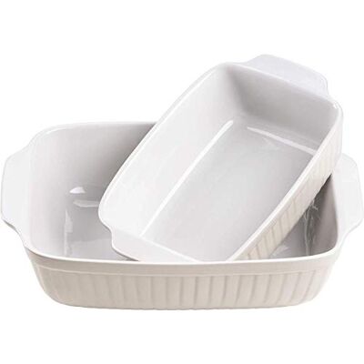 MÄSER 931137 Serie Kitchen Time, Auflaufformen rechteckig im 2er Set, eckige Ofenformen, ideal auch für Lasagne, kratz- und schnittfest, Keramik, 33 x 24 x 8 cm / 25,5 x 16 x 7 cm, Grau MÄSER 931137 Serie Kitchen Time, Auflaufformen rechteckig im 2er Set, eckige Ofenformen, ideal auch für Lasagne, kratz- und schnittfest, Keramik, 33 x 24 x 8 cm / 25,5 x 16 x 7 cm, Grau