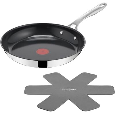 Tefal Jamie Oliver by Direct Cook 28 cm Edelstahl-Pfanne Keramische Antihaft-Beschichtung, Thermo-Signal, Pfannenschutz, alle Kochfeldtypen inkl. Induktion, bis 250 °C Tefal Jamie Oliver by Direct Cook 28 cm Edelstahl-Pfanne Keramische Antihaft-Beschichtung, Thermo-Signal, Pfannenschutz, alle Kochfeldtypen inkl. Induktion, bis 250 °C