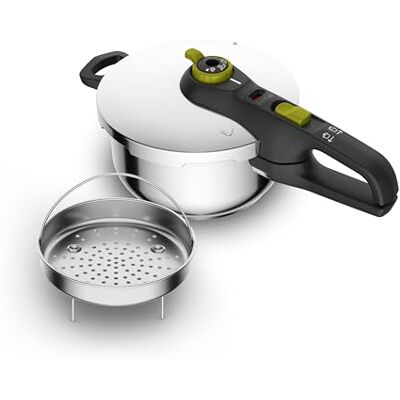 Tefal Secure 5 Neo Schnellkochtopf, bis zu 2x schnelleres Kochen kompakte Größe, perfekt für 1 bis 2 Personen, induktionsgeeignet, 2 Kochprogramme, spülmaschinengeeignet, Edelstahl, P2534047 Tefal Secure 5 Neo Schnellkochtopf, bis zu 2x schnelleres Kochen kompakte Größe, perfekt für 1 bis 2 Personen, induktionsgeeignet, 2 Kochprogramme, spülmaschinengeeignet, Edelstahl, P2534047