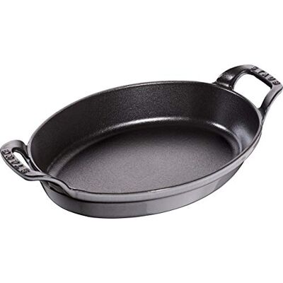 STAUB Ofenform/Servierplatte/Auflaufform, oval mit 2 Griffen, 24 cm, 1 L, Gusseisen, Für alle Herdarten inkl. Induktion & Backofen, stapelbar, Graphitgrau STAUB Ofenform/Servierplatte/Auflaufform, oval mit 2 Griffen, 24 cm, 1 L, Gusseisen, Für alle Herdarten inkl. Induktion & Backofen, stapelbar, Graphitgrau