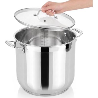 NutriChef Kochtopf, 18L- Ø-30cm, Suppentopf Edelstahl Induktion für Alle Herdarten Geeignet, Großraumtopf inkl. Glasdeckel, Hitzebeständig bis 260 °C, Spülmaschine & Backofengeeignet NutriChef Kochtopf, 18L- Ø-30cm, Suppentopf Edelstahl Induktion für Alle Herdarten Geeignet, Großraumtopf inkl. Glasdeckel, Hitzebeständig bis 260 °C, Spülmaschine & Backofengeeignet