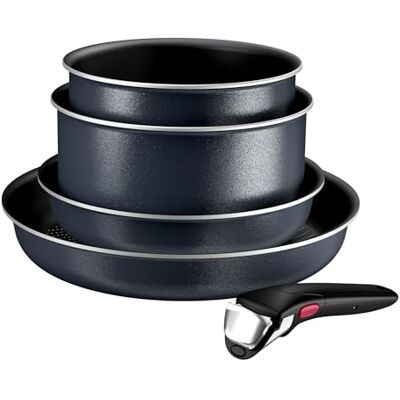 Tefal Ingenio Enjoy Pfannen-Set, 2-teilig, 22/28 cm + 2 Stielkasserolle 18/20 cm + abnehmbarer Griff, induktionsgeeignet, antihaftbeschichtet, Titanbeschichtung, Thermo-Signal, ofengeeignet Tefal Ingenio Enjoy Pfannen-Set, 2-teilig, 22/28 cm + 2 Stielkasserolle 18/20 cm + abnehmbarer Griff, induktionsgeeignet, antihaftbeschichtet, Titanbeschichtung, Thermo-Signal, ofengeeignet