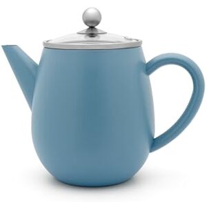 Bredemeijer Doppelwandige Teekanne 1.1 Liter blaue isolierende Edelstahl Kanne mit Glasdeckel & Tee-Filter-Sieb-Einsatz für lose Teesorten Bredemeijer Doppelwandige Teekanne 1.1 Liter blaue isolierende Edelstahl Kanne mit Glasdeckel & Tee-Filter-Sieb-Einsatz für lose Teesorten