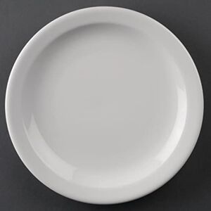 Olympia Athena Teller mit schmalem Rand, 205 mm (12 Stück), weißes Porzellan, Speiseteller-Set, Restaurantgeschirr, Essgeschirr – mikrowellengeeignet, CF362 Olympia Athena Teller mit schmalem Rand, 205 mm (12 Stück), weißes Porzellan, Speiseteller-Set, Restaurantgeschirr, Essgeschirr – mikrowellengeeignet, CF362