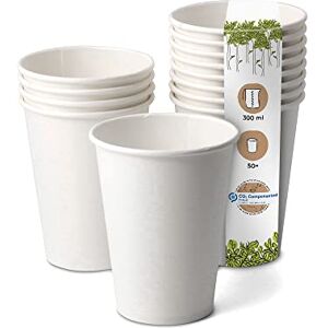 GREENBOX Bio Pappbecher I Einweggeschirr Trinkbecher Papierbecher kompostierbare und biologisch abbaubare Becher I weiße, unbedruckte, umweltfreundliche Kaffeebecher 50 Stück 300ml 12oz GREENBOX Bio Pappbecher I Einweggeschirr Trinkbecher Papierbecher kompostierbare und biologisch abbaubare Becher I weiße, unbedruckte, umweltfreundliche Kaffeebecher 50 Stück 300ml 12oz