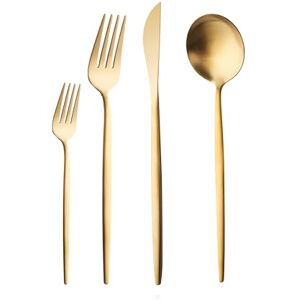 KARACA Bella 24-tlg Edelstahl Besteck Set für 6 Personen, Modern Langlebig, Rostfrei Besteckset, Spülmaschinenfest & Elegantes Besteck (Cutlery Set), Mattgold KARACA Bella 24-tlg Edelstahl Besteck Set für 6 Personen, Modern Langlebig, Rostfrei Besteckset, Spülmaschinenfest & Elegantes Besteck (Cutlery Set), Mattgold