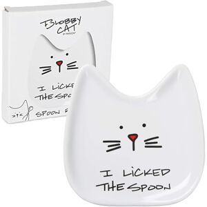 Pavilion Gift Company 37114 I Licked The Spoon Keramik Katzen Löffelablage, Steinzeug, weiß Pavilion Gift Company 37114 I Licked The Spoon Keramik Katzen Löffelablage, Steinzeug, weiß