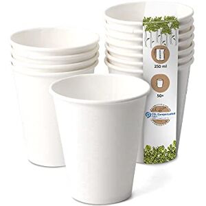 GREENBOX Bio Pappbecher I Einweggeschirr Trinkbecher Papierbecher kompostierbare und biologisch abbaubare Becher I weiße, unbedruckte, umweltfreundliche Kaffeebecher 50 Stück 250ml 10oz GREENBOX Bio Pappbecher I Einweggeschirr Trinkbecher Papierbecher kompostierbare und biologisch abbaubare Becher I weiße, unbedruckte, umweltfreundliche Kaffeebecher 50 Stück 250ml 10oz