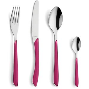 Kuppels PRISMA Besteck Set 6 Personen 24-teilig Himbeerrot, 18/0 Edelstahl Wellenschliff Messer, Gabel, Löffel, Kaffeelöffel, mattierte farbige Kunststoffgriffe, Rostfrei, Spülmaschinenfest Kuppels PRISMA Besteck Set 6 Personen 24-teilig Himbeerrot, 18/0 Edelstahl Wellenschliff Messer, Gabel, Löffel, Kaffeelöffel, mattierte farbige Kunststoffgriffe, Rostfrei, Spülmaschinenfest