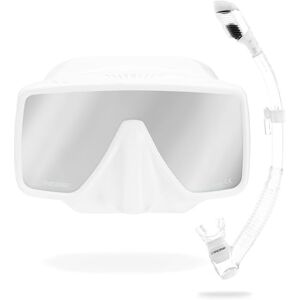 Cressi SF1 Quadratische Tauchmaske & Dry-Schnorchel Geringes Innenvolumen Dry-Schnorchel-Set mit Anti-Splash Schnorchelmaske für Erwachsene Weiß/Weiß_Spectra Verspiegelte Silber Glas Cressi SF1 Quadratische Tauchmaske & Dry-Schnorchel Geringes Innenvolumen Dry-Schnorchel-Set mit Anti-Splash Schnorchelmaske für Erwachsene Weiß/Weiß_Spectra Verspiegelte Silber Glas