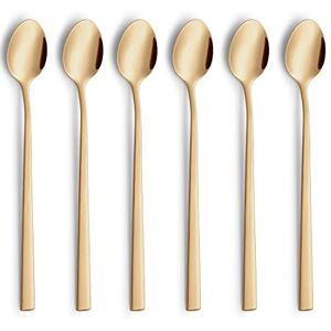 Beckmann & Rommerskirchen VISTA Longdrinklöffel/Latte Macchiato Löffel Set 6-teilig PVD Gold Edelstahl Matt Lange Löffel für Latte Macchiato Kaffeelöffel lang Barlöffel Beckmann & Rommerskirchen VISTA Longdrinklöffel/Latte Macchiato Löffel Set 6-teilig PVD Gold Edelstahl Matt Lange Löffel für Latte Macchiato Kaffeelöffel lang Barlöffel