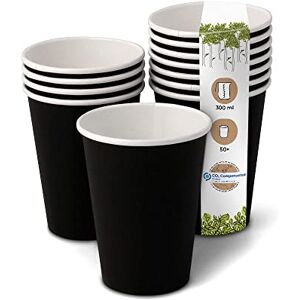 GREENBOX Bio Pappbecher I Einweggeschirr Trinkbecher Papierbecher kompostierbare und biologisch abbaubare Becher I schwarze, unbedruckte, umweltfreundliche Kaffeebecher 50 Stk 300ml 12oz GREENBOX Bio Pappbecher I Einweggeschirr Trinkbecher Papierbecher kompostierbare und biologisch abbaubare Becher I schwarze, unbedruckte, umweltfreundliche Kaffeebecher 50 Stk 300ml 12oz