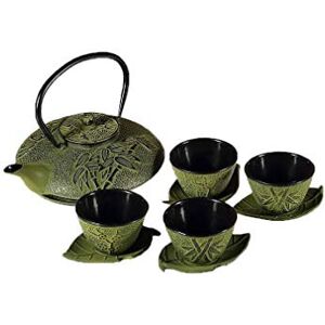 lachineuse Gusseisen Deko – 1 Teekanne, 4 Gusseisentassen & Teesieb – Kapazität 0,8 L Asiatische Dekoration – Japanisches Geschirr-Geschenkidee – Farbe, Grüner Bambus lachineuse Gusseisen Deko – 1 Teekanne, 4 Gusseisentassen & Teesieb – Kapazität 0,8 L Asiatische Dekoration – Japanisches Geschirr-Geschenkidee – Farbe, Grüner Bambus