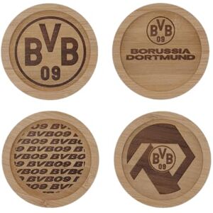 Dortmund Borussia Holz-Untersetzer, 4er-Set, 10 x 10 x 1 cm Dortmund Borussia Holz-Untersetzer, 4er-Set, 10 x 10 x 1 cm