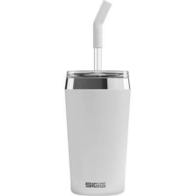 Sigg Isolierbecher Travel Mug Helia Mit wiederverwendbarem Glastrinkhalm & Reinigungsbürste Auslaufsicher BPA-frei 18/8-Edelstahl 0,45L / 0,6L Sigg Isolierbecher Travel Mug Helia Mit wiederverwendbarem Glastrinkhalm & Reinigungsbürste Auslaufsicher BPA-frei 18/8-Edelstahl 0,45L / 0,6L