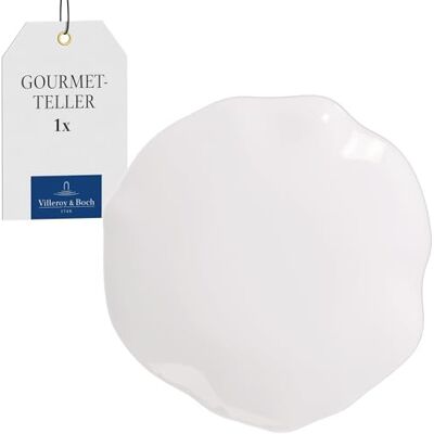 Villeroy & Boch – Pura Gourmetteller, ca. 32 × 32 × 3 cm, Reinweiß, spülmaschinenfest & mikrowellensicher, fließende Form, Premium Bone Porzellan made in Germany Villeroy & Boch – Pura Gourmetteller, ca. 32 × 32 × 3 cm, Reinweiß, spülmaschinenfest & mikrowellensicher, fließende Form, Premium Bone Porzellan made in Germany