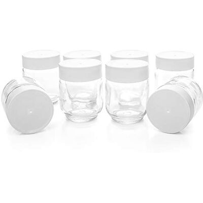 Rommelsbacher JG 8 Joghurtbereiter Ersatzgläser für JG 40, 8 Stück, Weiß Rommelsbacher JG 8 Joghurtbereiter Ersatzgläser für JG 40, 8 Stück, Weiß