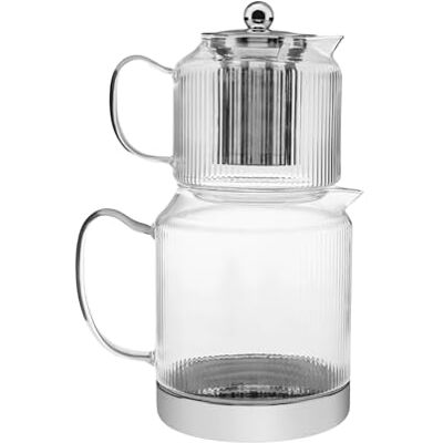 KARACA Kelly Borosilikatglas Teekannen-Set mit Edelstahl-Teesieb, 1.5 L Kessel & 0,6 L Glas Teekanne mit Sieb, Turkish Tea Pot, Caydanlik, Türkischer Teebereiter für Kräutertee, losen Tee KARACA Kelly Borosilikatglas Teekannen-Set mit Edelstahl-Teesieb, 1.5 L Kessel & 0,6 L Glas Teekanne mit Sieb, Turkish Tea Pot, Caydanlik, Türkischer Teebereiter für Kräutertee, losen Tee