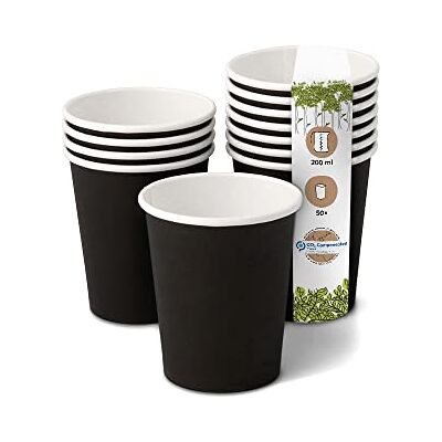 GREENBOX Bio Pappbecher I Einweggeschirr Trinkbecher Papierbecher kompostierbare und biologisch abbaubare Becher I schwarze, unbedruckte, umweltfreundliche Kaffeebecher 50 Stk 200ml 8oz GREENBOX Bio Pappbecher I Einweggeschirr Trinkbecher Papierbecher kompostierbare und biologisch abbaubare Becher I schwarze, unbedruckte, umweltfreundliche Kaffeebecher 50 Stk 200ml 8oz