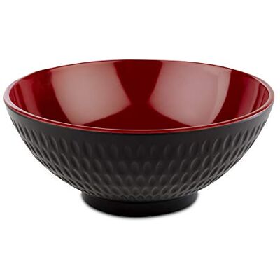 APS Schale „Asia Plus“ aus nahezu unzerbrechlichem Melamin, vielseitig einsetzbare, stapelbare Kunststoffschale, Salatschüssel, schwarz/rot, Ø 16 cm, 0,6 Liter. APS Schale „Asia Plus“ aus nahezu unzerbrechlichem Melamin, vielseitig einsetzbare, stapelbare Kunststoffschale, Salatschüssel, schwarz/rot, Ø 16 cm, 0,6 Liter.