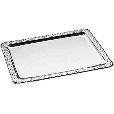 APS 381 Tablett SCHÖNER Essen, 50 x 36 cm, Edelstahl, mit Dekorrand, Made in Germany APS 381 Tablett SCHÖNER Essen, 50 x 36 cm, Edelstahl, mit Dekorrand, Made in Germany