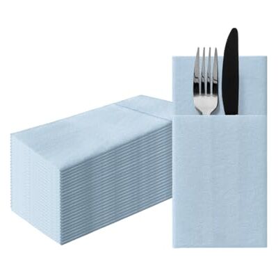 PAW Decor Collection PAW Besteckservietten aus Airlaid Stoffähnlich (1/8 falz) 25 Stück Ideal für Hochzeit, Taufe, Kommunion, Geburtstag Serviettentaschen für Besteck Hellblau PAW Decor Collection PAW Besteckservietten aus Airlaid Stoffähnlich (1/8 falz) 25 Stück Ideal für Hochzeit, Taufe, Kommunion, Geburtstag Serviettentaschen für Besteck Hellblau