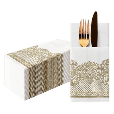 PAW Decor Collection PAW Besteckservietten aus Airlaid Stoffähnlich (1/8 falz) 25 Stück Ideal für Hochzeit, Taufe, Kommunion, Geburtstag Serviettentaschen für Besteck Silber Royal Lace PAW Decor Collection PAW Besteckservietten aus Airlaid Stoffähnlich (1/8 falz) 25 Stück Ideal für Hochzeit, Taufe, Kommunion, Geburtstag Serviettentaschen für Besteck Silber Royal Lace