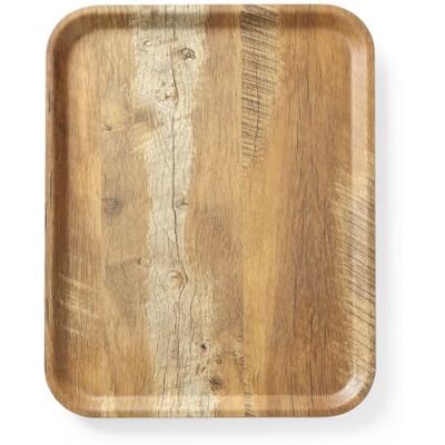 HENDI Serviertablett, AmberBox, Schock- und bruchfest, flachem Rand, Gastro Tablett, Tablett, 330x430mm, Melamin, Holzoptik HENDI Serviertablett, AmberBox, Schock- und bruchfest, flachem Rand, Gastro Tablett, Tablett, 330x430mm, Melamin, Holzoptik