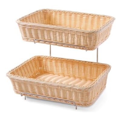 HENDI Brotkorb-Set, 2x Brotkörben mit Chromgestell verstärkt mit Edelstahlrahmen, Brotmulde, Brotkörbchen, Brötchenkorb, GN1/2, 360x280x(H) 290mm, Polypropylen HENDI Brotkorb-Set, 2x Brotkörben mit Chromgestell verstärkt mit Edelstahlrahmen, Brotmulde, Brotkörbchen, Brötchenkorb, GN1/2, 360x280x(H) 290mm, Polypropylen