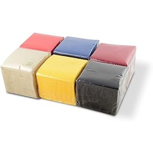 Hostelnovo Papierservietten, 600 Stück, verschiedene Farben: Gelb, Rot, Marineblau, Bordeaux, Schwarz und Natur, Spezial Cocktail 10 x 10 cm Hostelnovo Papierservietten, 600 Stück, verschiedene Farben: Gelb, Rot, Marineblau, Bordeaux, Schwarz und Natur, Spezial Cocktail 10 x 10 cm