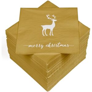 Heku 100 Servietten, 3-lagig, 33x33cm, "Merry Christmas"-Schriftzug I Saugstark und praktisch verpackt I Breite Auswahl I Ideal für besondere Anlässe Heku 100 Servietten, 3-lagig, 33x33cm, "Merry Christmas"-Schriftzug I Saugstark und praktisch verpackt I Breite Auswahl I Ideal für besondere Anlässe