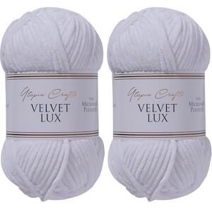 Utopia Crafts Velvet Lux Chenillegarn – Samtgarn Super Weich – Nadelstärke 8-10 mm – 2 x 100 g Knäuel – Decke, Kissen, Kuscheltier, Amigurumi (Weiß) Utopia Crafts Velvet Lux Chenillegarn – Samtgarn Super Weich – Nadelstärke 8-10 mm – 2 x 100 g Knäuel – Decke, Kissen, Kuscheltier, Amigurumi (Weiß)
