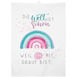 GRUSS & CO Geschirrtuch mit Motiv Die Welt ist schön Küchentuch aus Baumwolle, 60 cm x 45 cm, Farbiger Motivdruck Geschenk, Küche, Kochen und Backen, Grillen 47093 GRUSS & CO Geschirrtuch mit Motiv Die Welt ist schön Küchentuch aus Baumwolle, 60 cm x 45 cm, Farbiger Motivdruck Geschenk, Küche, Kochen und Backen, Grillen 47093