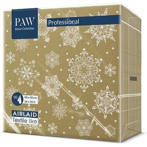 PAW Decor Collection PAW Airlaid Servietten (40 x 40 cm) I 50 Stück I Perfekt für Weihnachten, Winter, Feiertage I Heiligabend Tischdekoration I Airlaid-Servietten Stoffähnlich Schneeflocken Gold I Snowflakes gold PAW Decor Collection PAW Airlaid Servietten (40 x 40 cm) I 50 Stück I Perfekt für Weihnachten, Winter, Feiertage I Heiligabend Tischdekoration I Airlaid-Servietten Stoffähnlich Schneeflocken Gold I Snowflakes gold