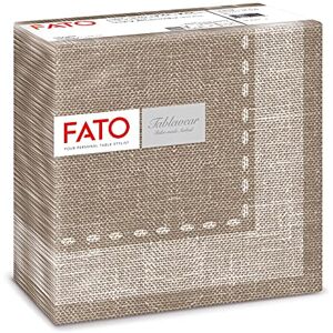 FATO Trockene Papierservietten, Airlaid, Textileffekt, Packung mit 50 Servietten, Format 40x40, 4-fach gefaltet, Kaschmir-Kaffee-Dekor FATO Trockene Papierservietten, Airlaid, Textileffekt, Packung mit 50 Servietten, Format 40x40, 4-fach gefaltet, Kaschmir-Kaffee-Dekor