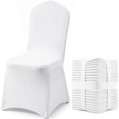 VEVOR Stuhlhussen Weiß 50 Stück Stuhlüberzug Abnehmbarer Waschbarer Stuhlbezug für Schalenstühle, Stretch Stuhlhussen für Hochzeit, Party, Hotel, Restaurant VEVOR Stuhlhussen Weiß 50 Stück Stuhlüberzug Abnehmbarer Waschbarer Stuhlbezug für Schalenstühle, Stretch Stuhlhussen für Hochzeit, Party, Hotel, Restaurant