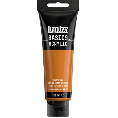 Liquitex 8870027 Basics Acrylfarbe, monopigmentierte Künstlerpigmente, lichtecht, mittlere Viskosität, Archivqualität, seidenglänzender Finish, 118ml Tube Siena Natur Liquitex 8870027 Basics Acrylfarbe, monopigmentierte Künstlerpigmente, lichtecht, mittlere Viskosität, Archivqualität, seidenglänzender Finish, 118ml Tube Siena Natur